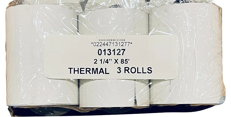 013127 Thermal Paper 2-1/4 In W X 85 Ft L - 3 Pack For Cash Registers