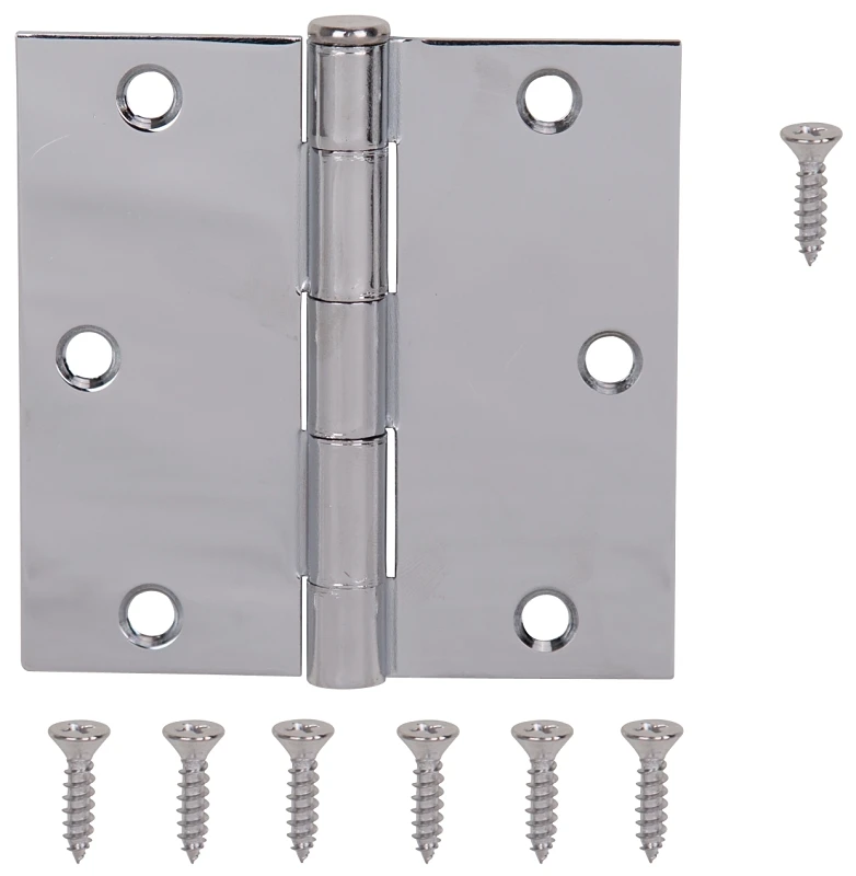 20338bcx 3.5 Inch Bright Chrome Residential Square Hinge