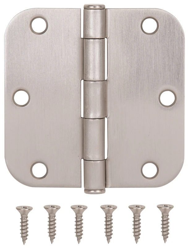 Satin Nickel Door Hinge 3.5 Inch With 5/8 Inch Radius, Model 20347snx