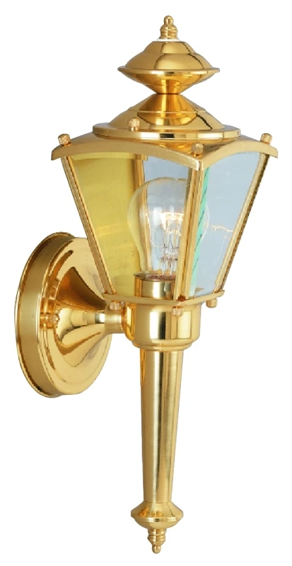 4003h2 Single Light Small Brass Coach Lantern With Clear Beveled Glass