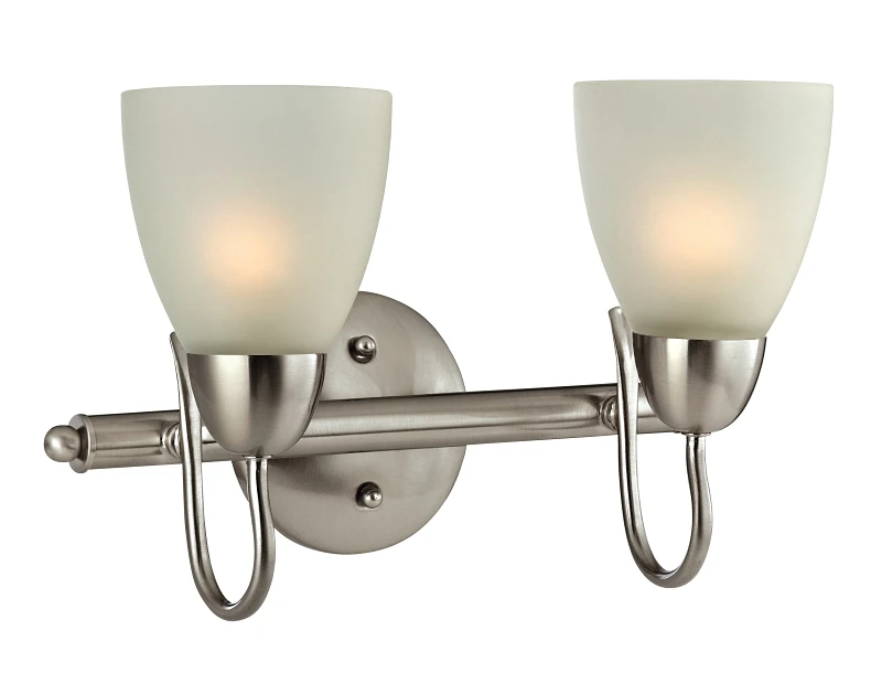 V83nk02 2-light Vanity Bar Fixture, Brushed Nickel Finish
