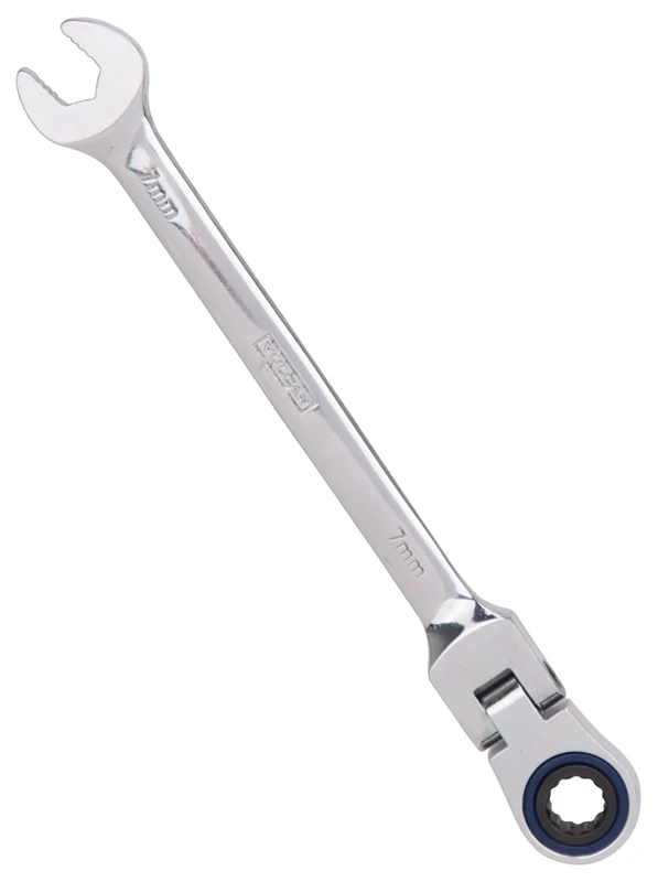Patented V-groove Flexible Ratchet Wrench, 7 Mm Drive, 72 Teeth, Chrome Vanadium Steel