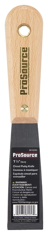1-1/4 Inch High Carbon Steel Putty Knife With Wood Handle