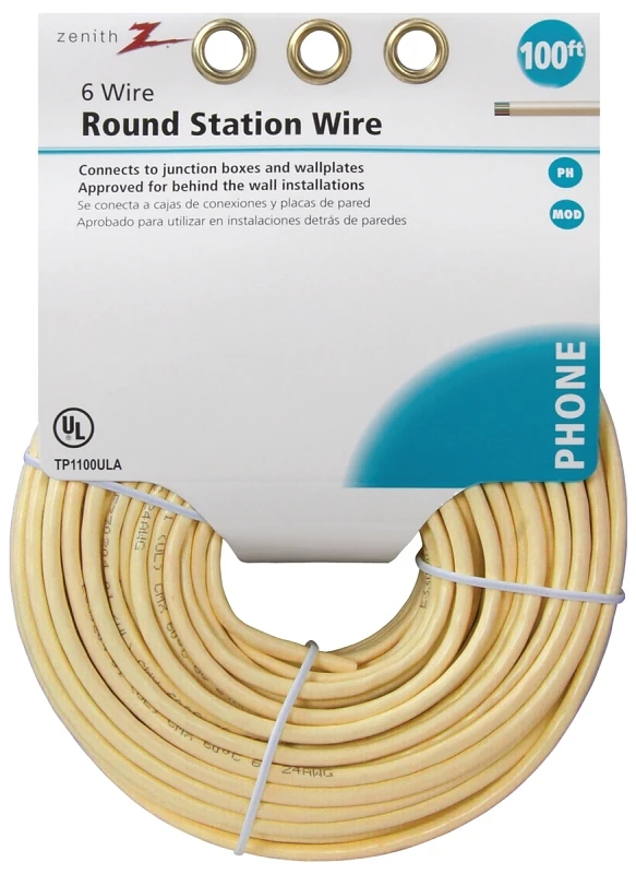 100 Ft. Almond 4-wire Round Telephone Wire Tp1100ula