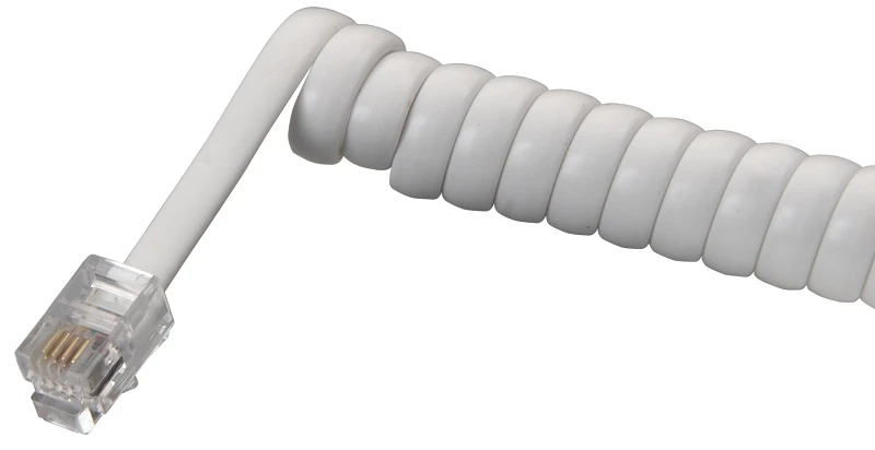 25 Foot White Coiled Phone Handset Cord Model Th1025w