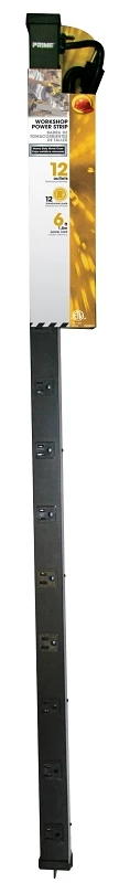 4 Foot 12 Outlet Metal Power Strip With Circuit Breaker And 6 Foot Cord