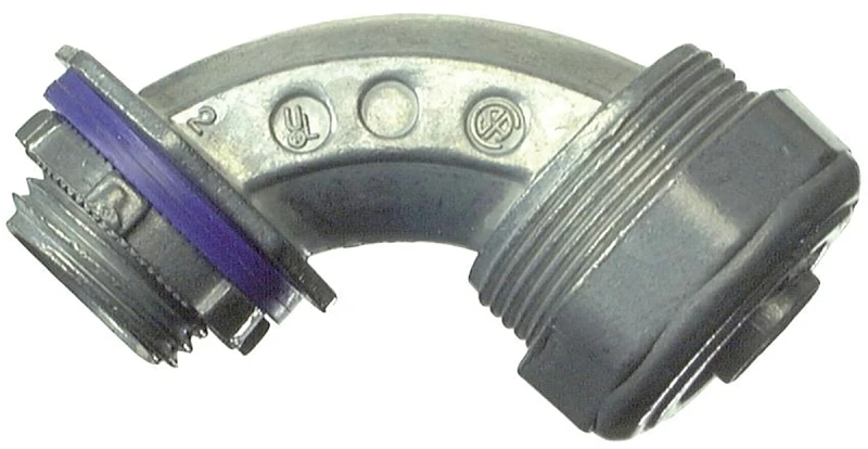 16905b 90 Degree Liquid Tight Elbow, 1/2 Inch Zinc Die-cast Connector