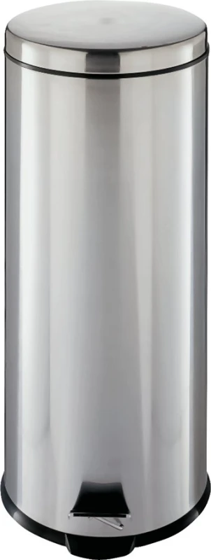 Lyp30f3-3l Round Step Trash Can, 7.93 Gal, Stainless Steel, Pack Of 2