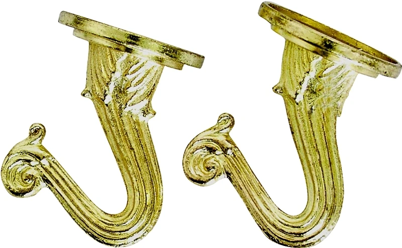 Gb0413l Ceiling Hook, 1.5 In L, Polished Brass, Wall Mount, 8 Lb Capacity
