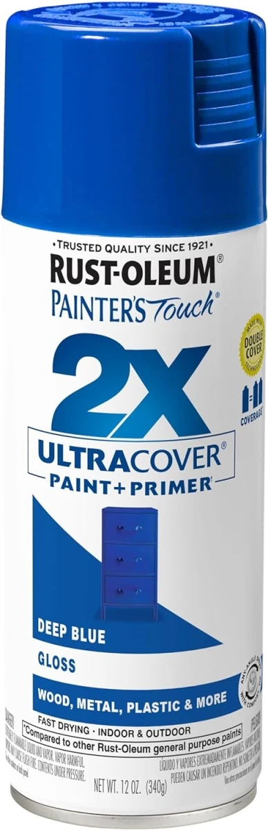 Painter's Touch 2X Spray Paint, Gloss Deep Blue, 12 oz.