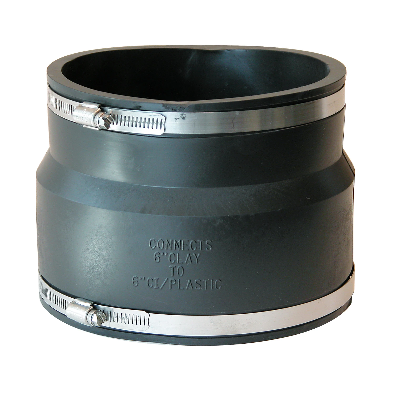 6 in. Clay x 6 in. Flexible PVC Coupling