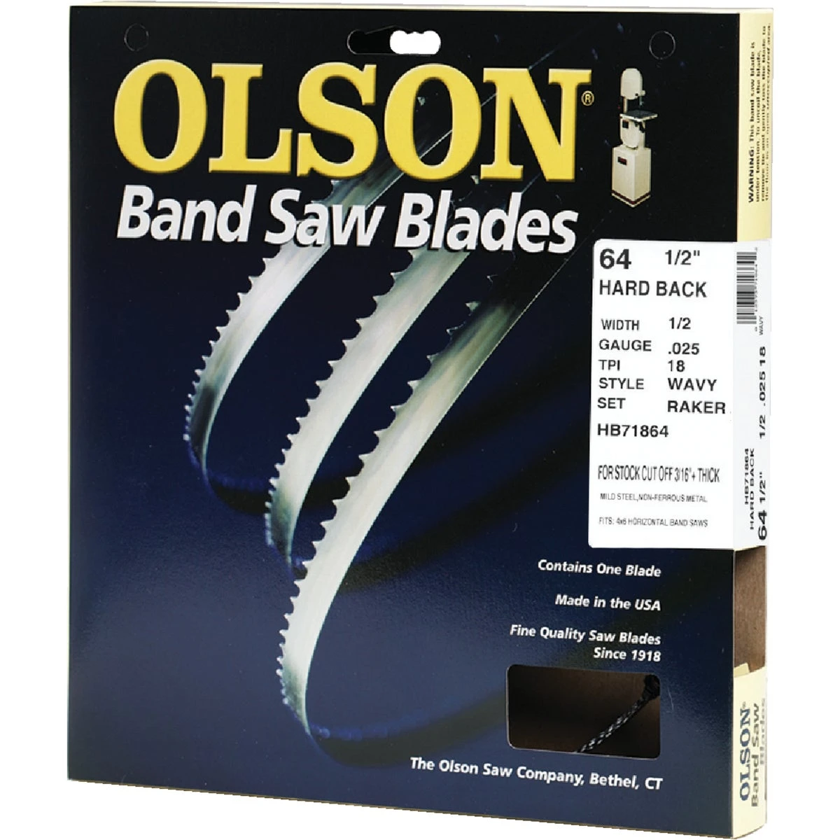 64.5 In. X 0.5 In. 18 Tpi Wavy Hard Back Metal Cutting Band Saw Blade 1 Pk
