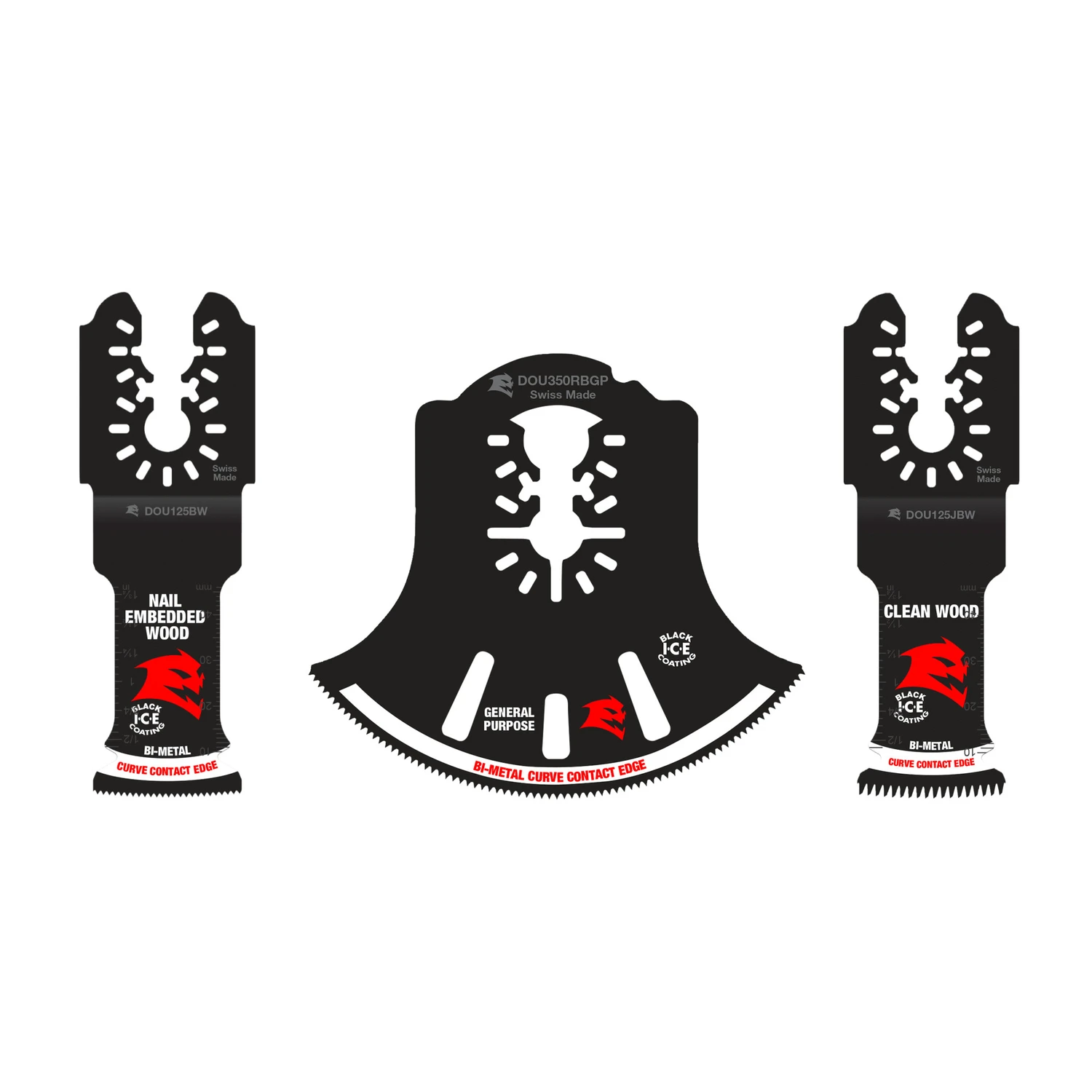 Bi-Metal Oscillating Tool Blade Set, For Various Cuts, 3-Pc.