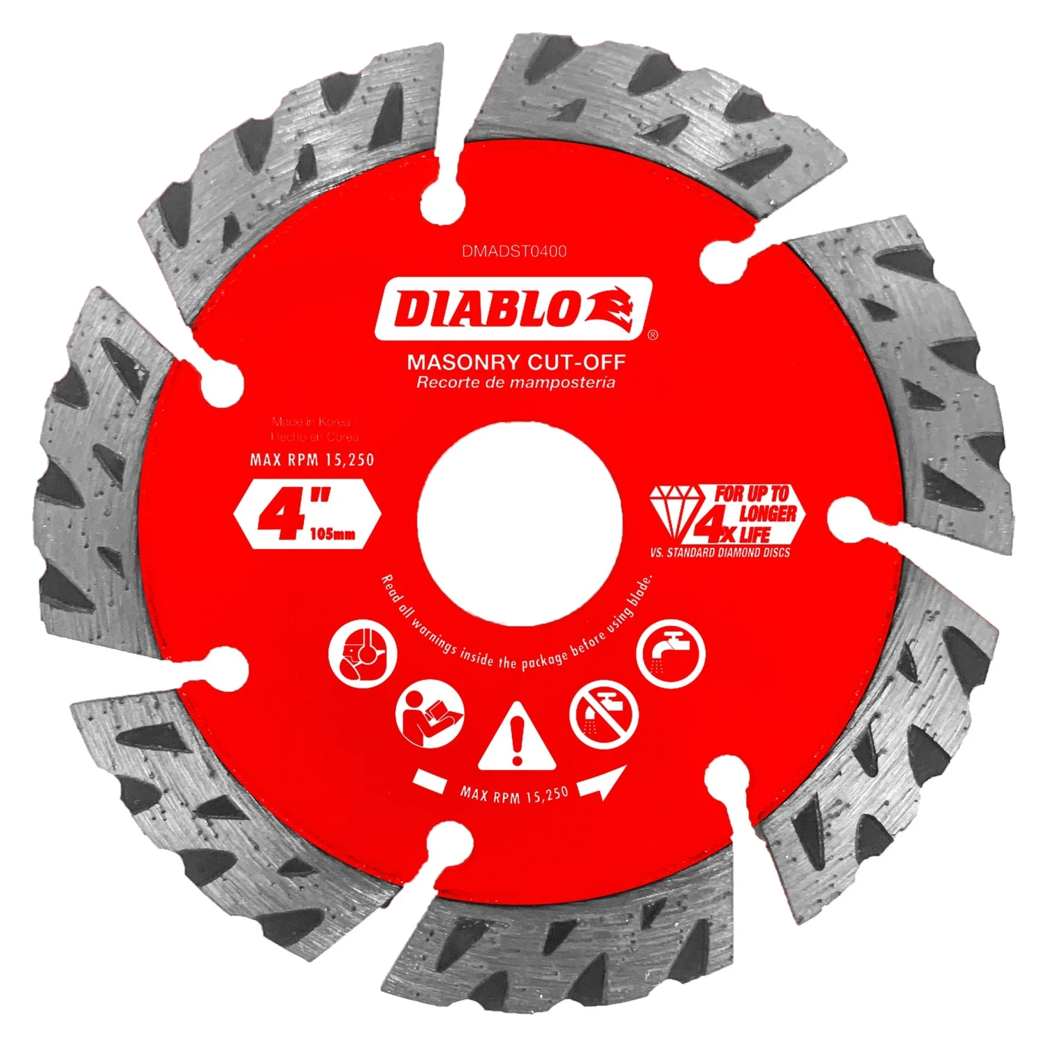 Diamond Segmented Cut-Off Disc, Masonry, 4-In.