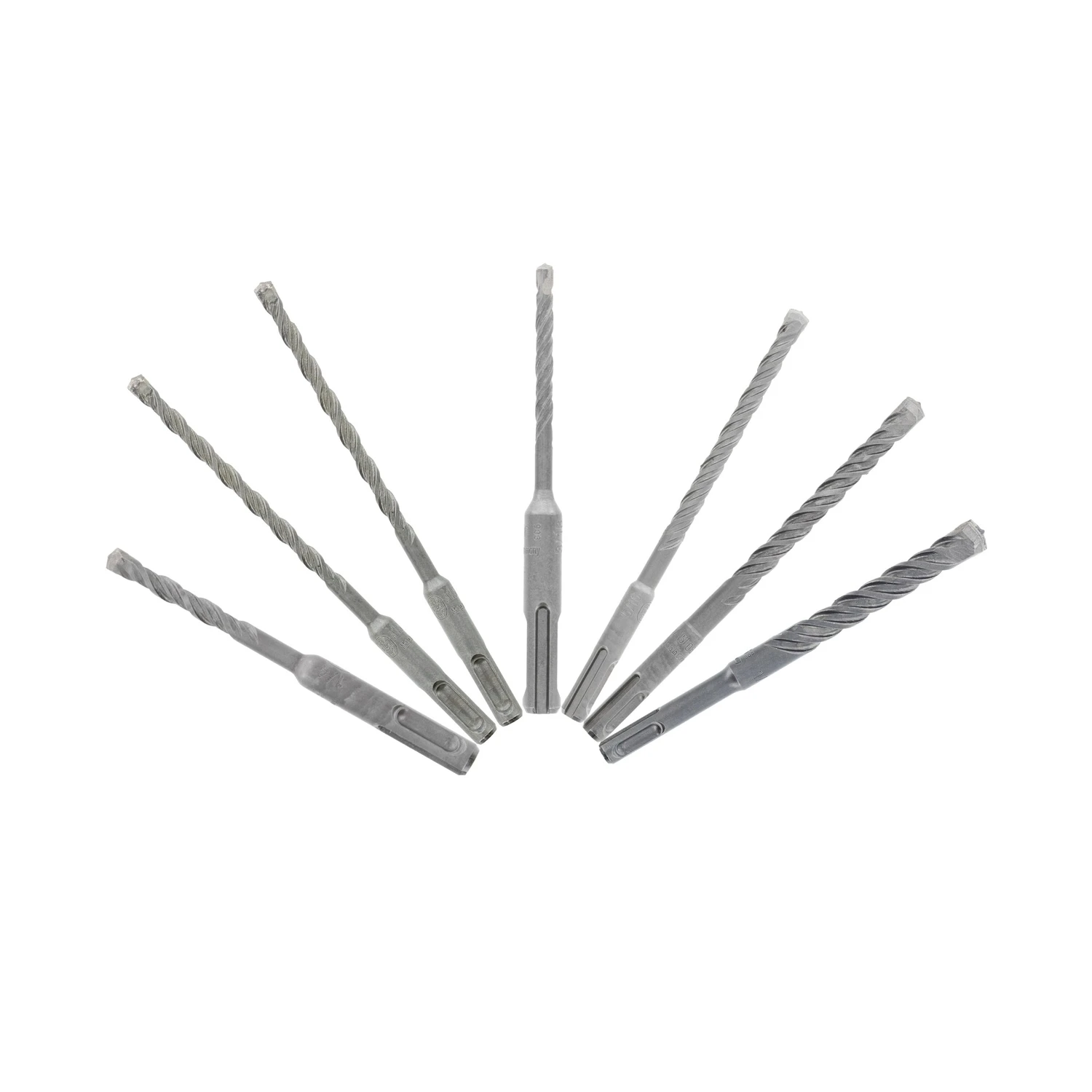 7-Pc. Rebar Demon SDS Plus 4-Cutter Hammer Drill Bit Set, Full Carbide Heads