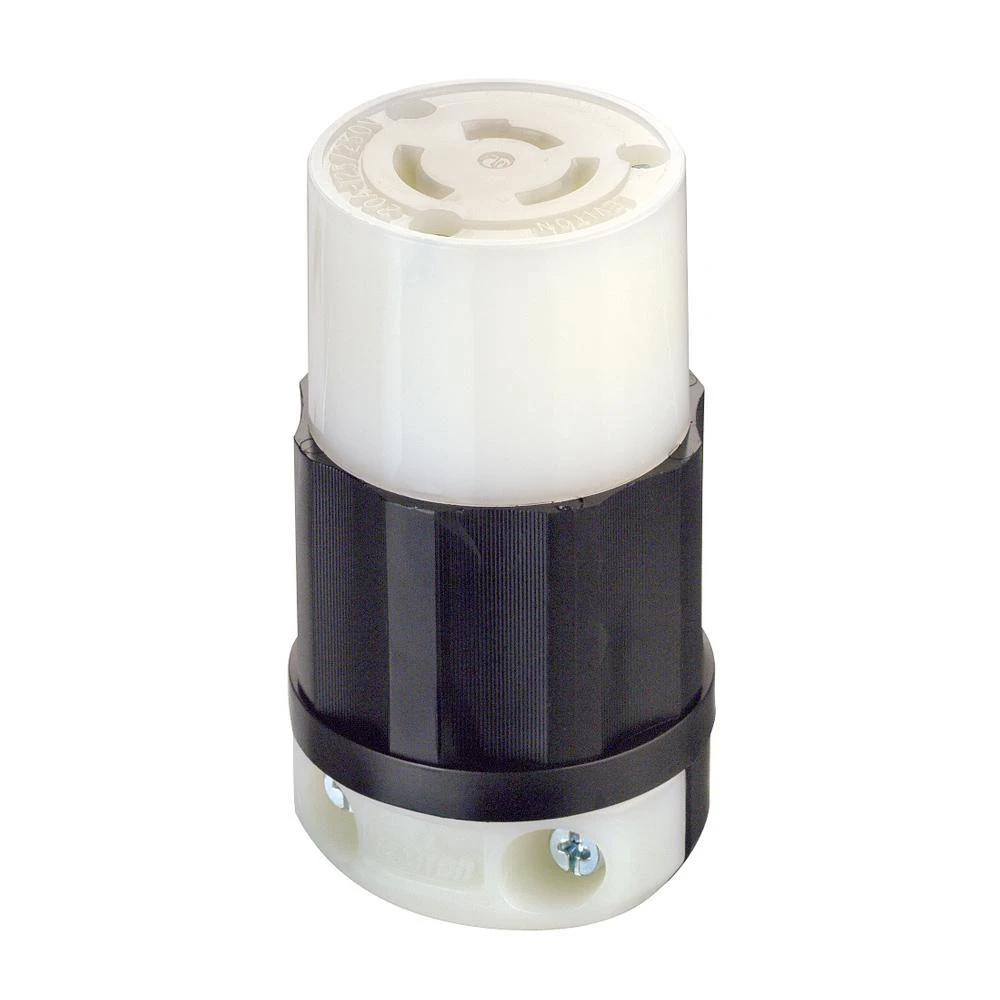 7314-c 20 Amp 125/250-volt Locking Non-grounding Connector, Black/white