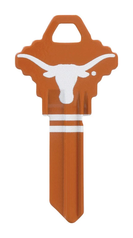 University Of Texas Longhorns Painted Key Blank #68, Single Sided, Pack Of 6