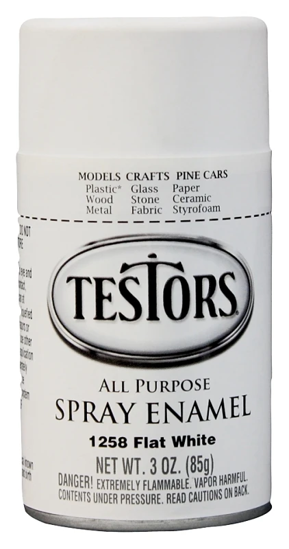 3 Ounce Aerosol Enamel Paint - Flat White - Model Tes1258t