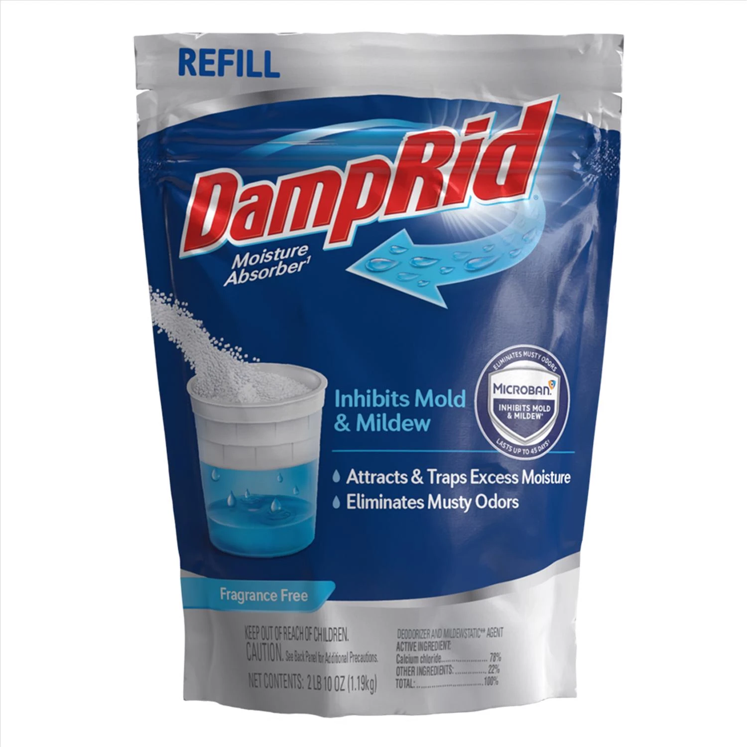 Refillable Moisture Absorber with Micro Ban, Fragrance Free, 42 oz.