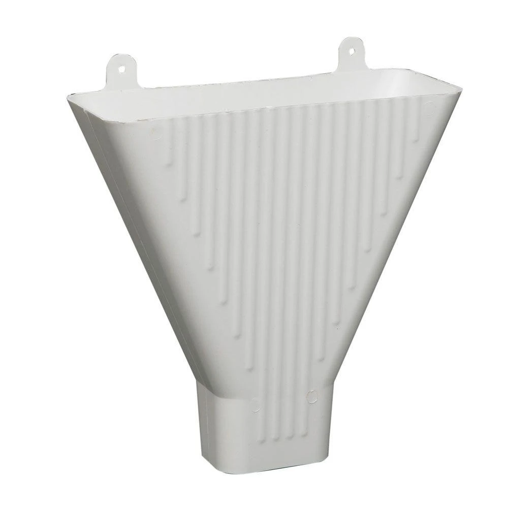 Funnel For 2 x 3 In. Downspout, White Plastic