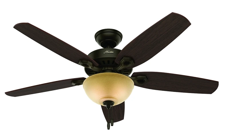 Builder Deluxe Ceiling Fan with Light, Bronze, 5 Blades, 52-In.