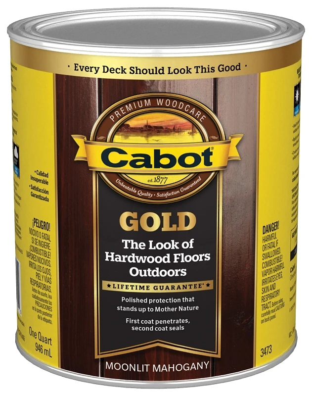 Gold Exterior Stain, Moonlit Mahogany, 1 Quart - Ultimate Protection