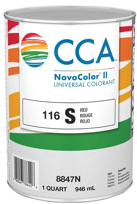 Novocolor Ii Universal Paint Colorant, Red, 1 Quart, Model 076.008847n.005