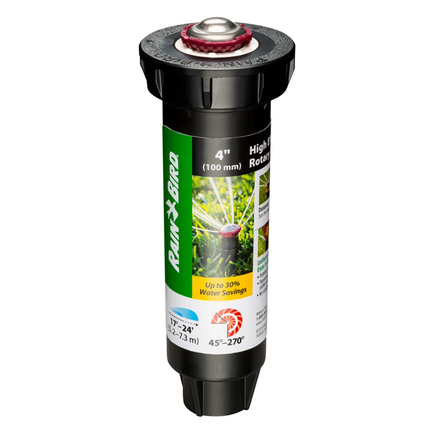 Underground Sprinkler Head, Adjustable Pattern, 4-In. Pop Up, 17-24-Ft. Spray