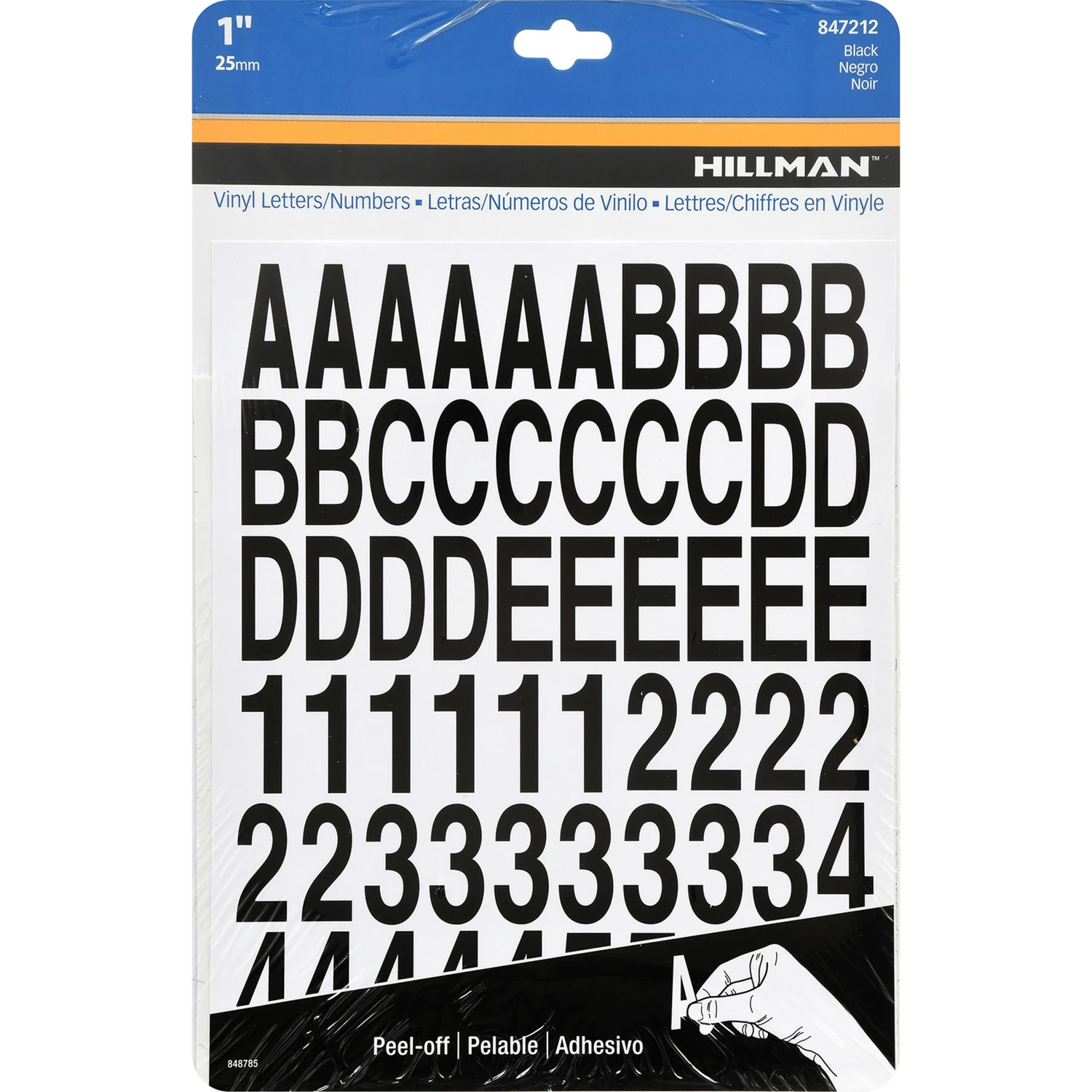 Adhesive House Letter & Number Pack, Black Vinyl, 1-In.