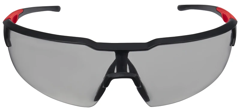 Anti-scratch Safety Glasses With Gray Lenses, Red & Black Frame