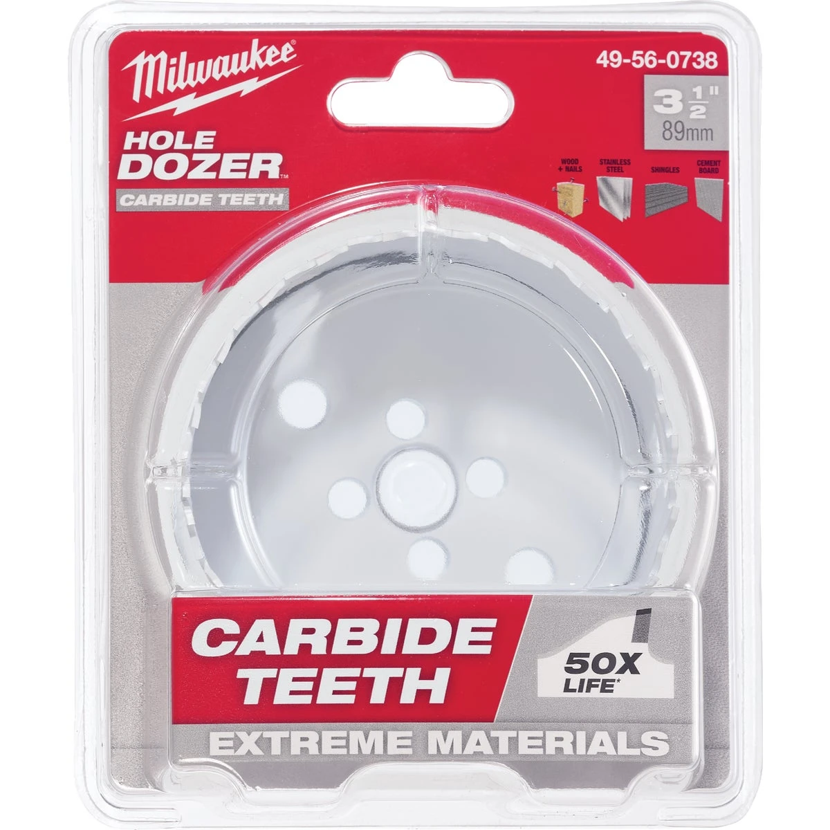 Hole Dozer 3-1/2 In. Carbide Teeth Hole Saw - Model 49-56-0738