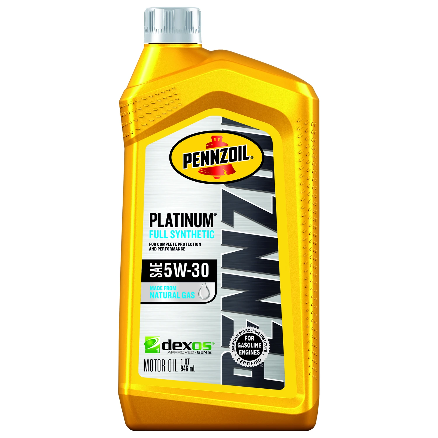 Pennzoil Platinum Series 550022689 Full Synthetic Motor Oil, 5W-30, 1 qt