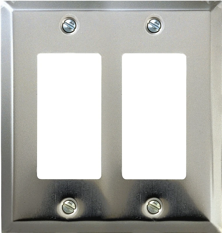 Amerelle Century Series 161RR Wallplate, 5 in L, 4.6 in W, 2-Gang, Steel, Polished Chrome-Plated