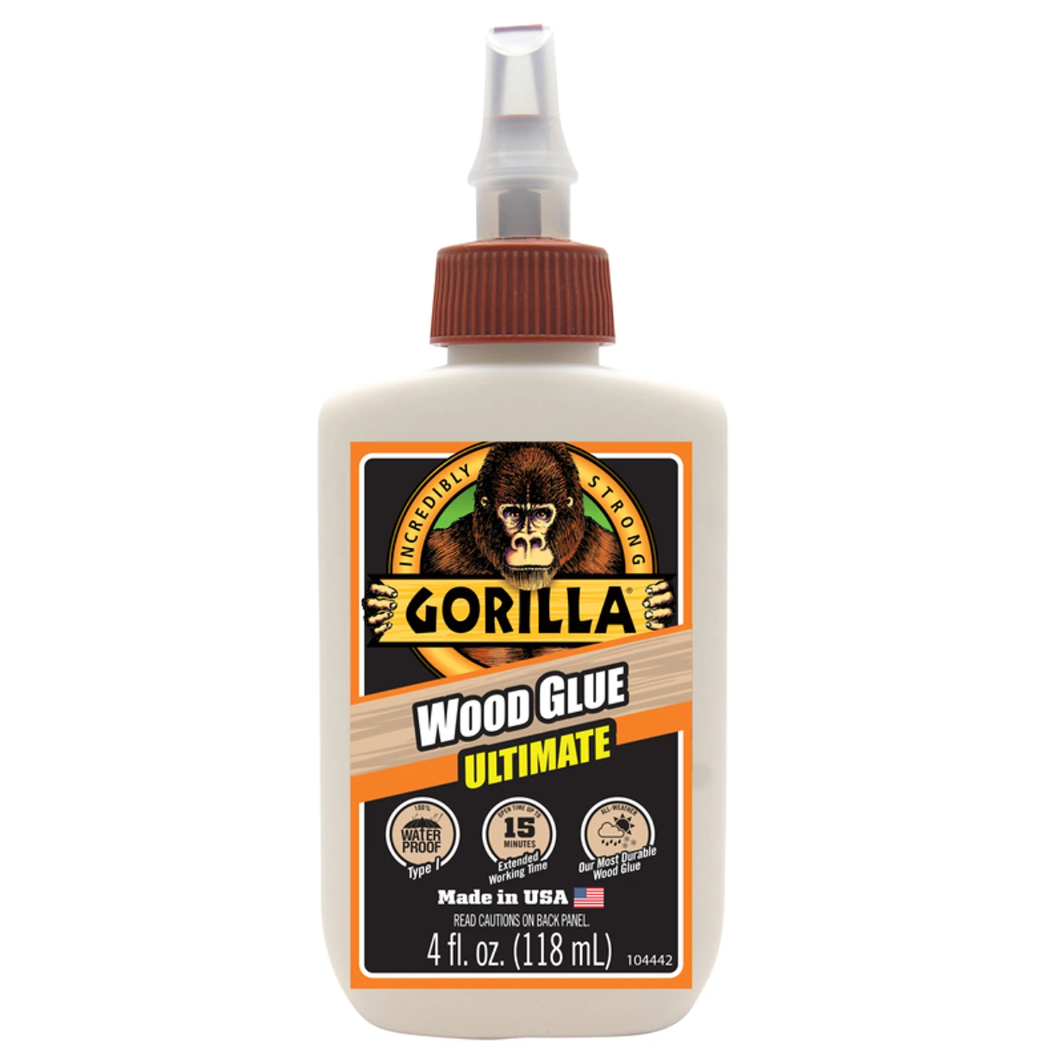 Gorilla 104397 Ultimate Wood Glue, Tan, 4 oz
