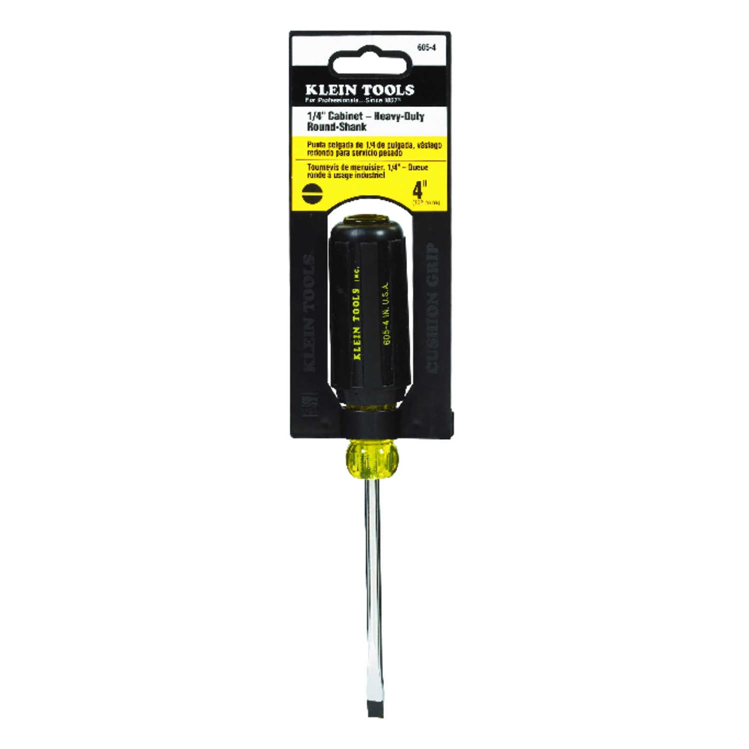 1/4 x 4-In. Cushion-Grip Screwdriver With Cabinet Tip