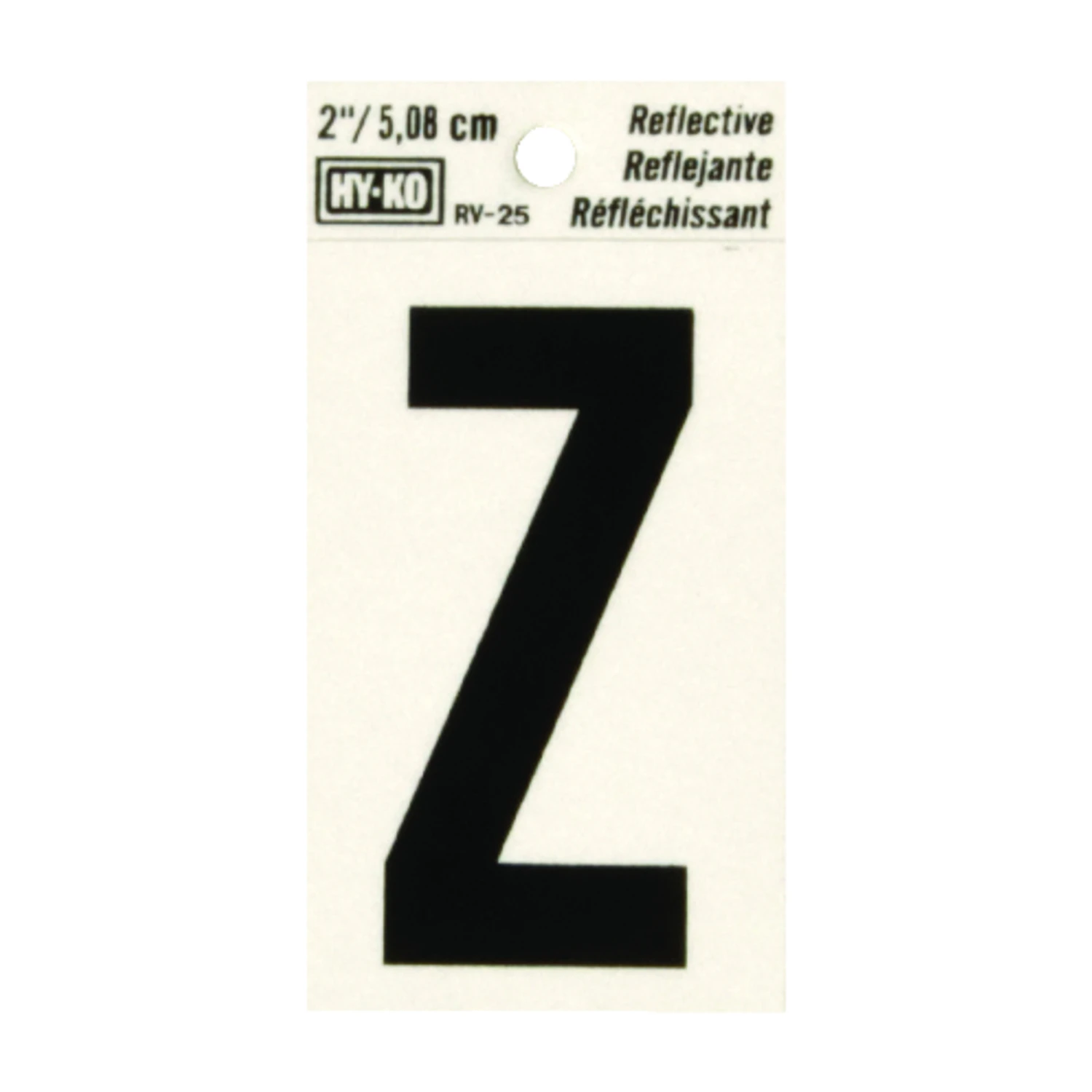House Address Letter Z, Reflective Black/Silver Vinyl, Adhesive, 2-In.