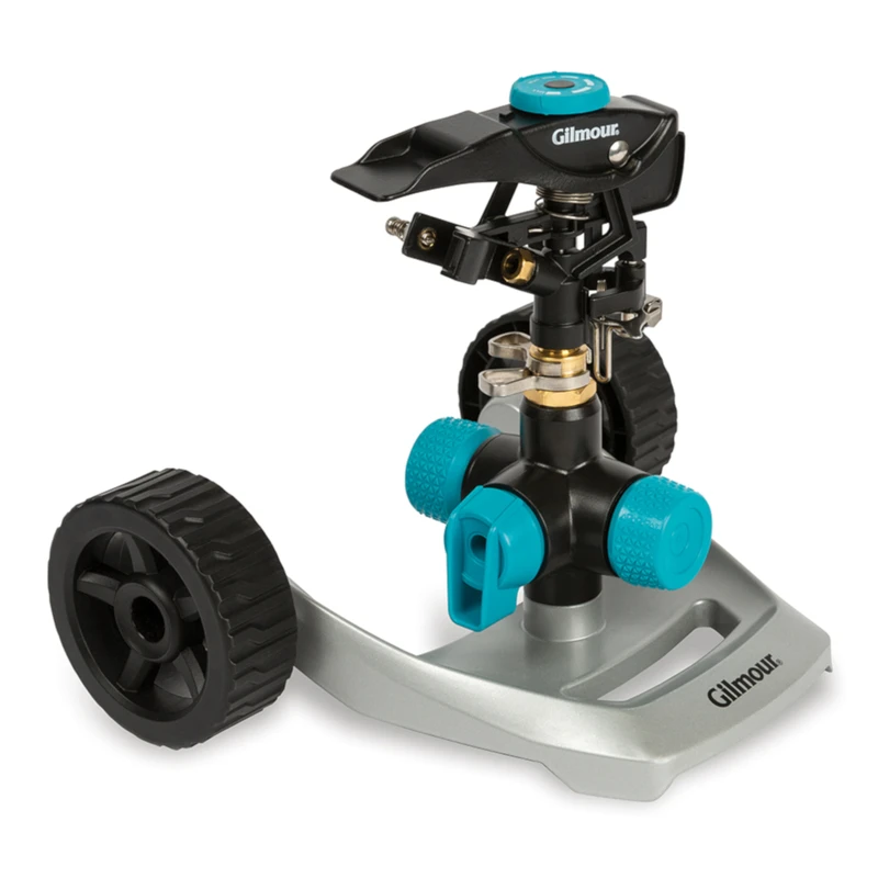 Plastic Wheeled Base Impact Sprinkler 5800 Sq Ft Coverage, Model 831673-1011