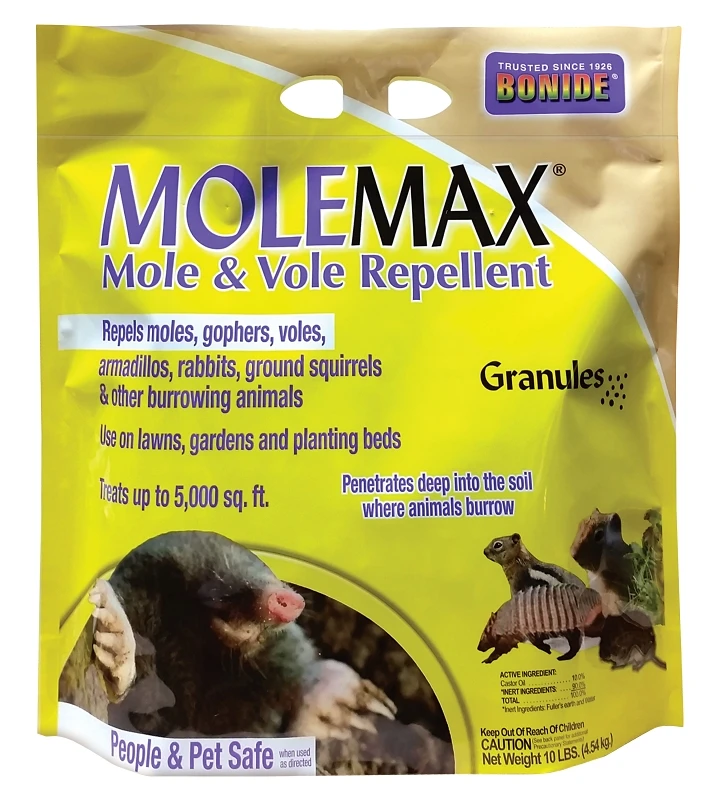 Molemax Lawn & Garden Mole & Vole Repellent Granules, 10 Lbs. Ready-to-Use