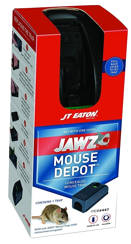 J.t. Eaton 407 Jawz Mouse Depot Covered Mouse Trap - Reusable Pest Control Solution