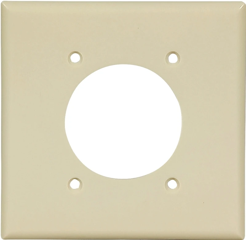 2168v-box 2-gang Receptacle Wall Plate, 2 Inch, Ivory Finish