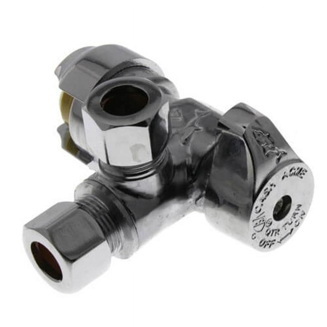 Dual Outlet Supply Stop, 1/2 x 3/8 Compression x 3/8 In. Compression