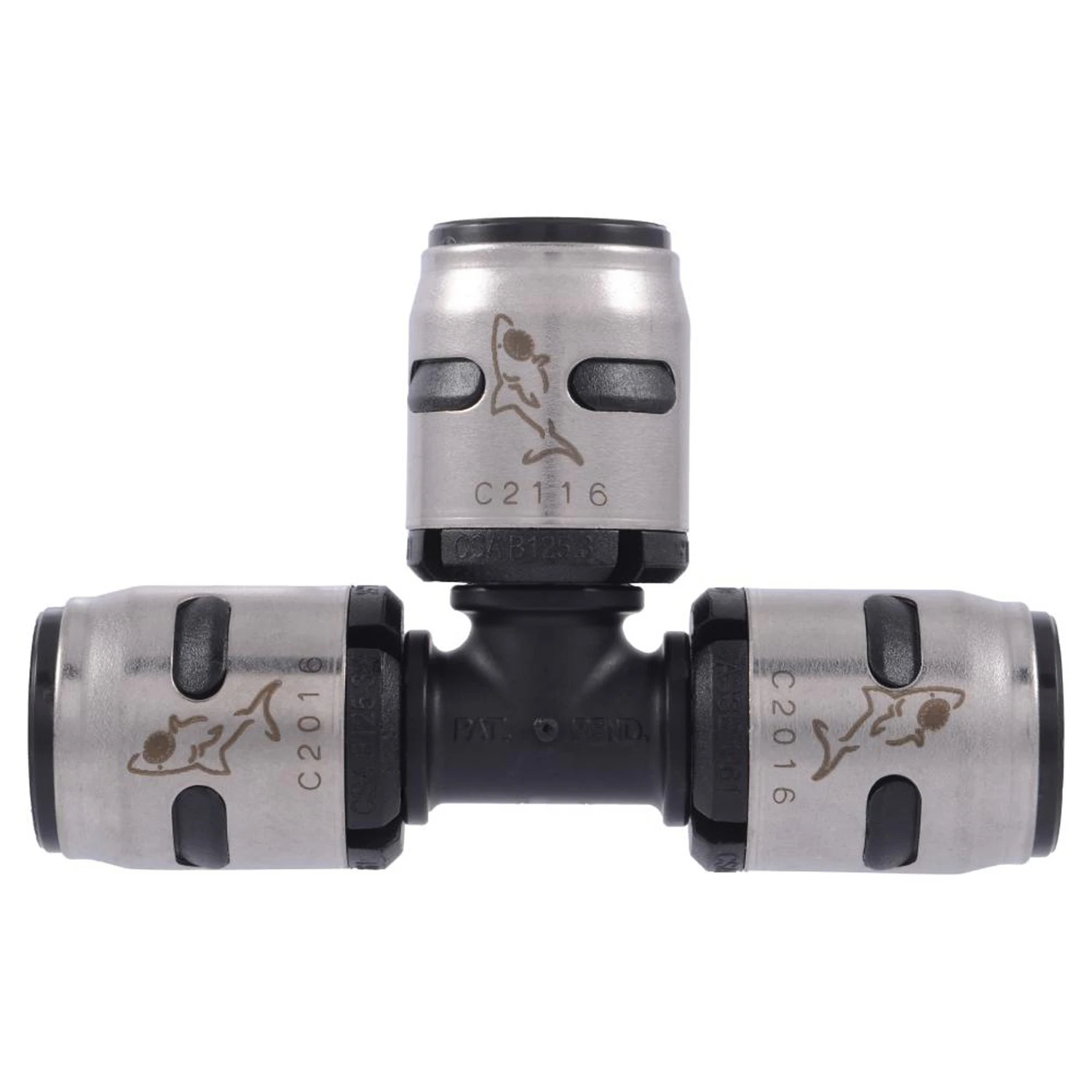 SharkBite K362A6 Pipe Tee, 1/2 in, Push-Fit, Plastic, 160 psi Pressure