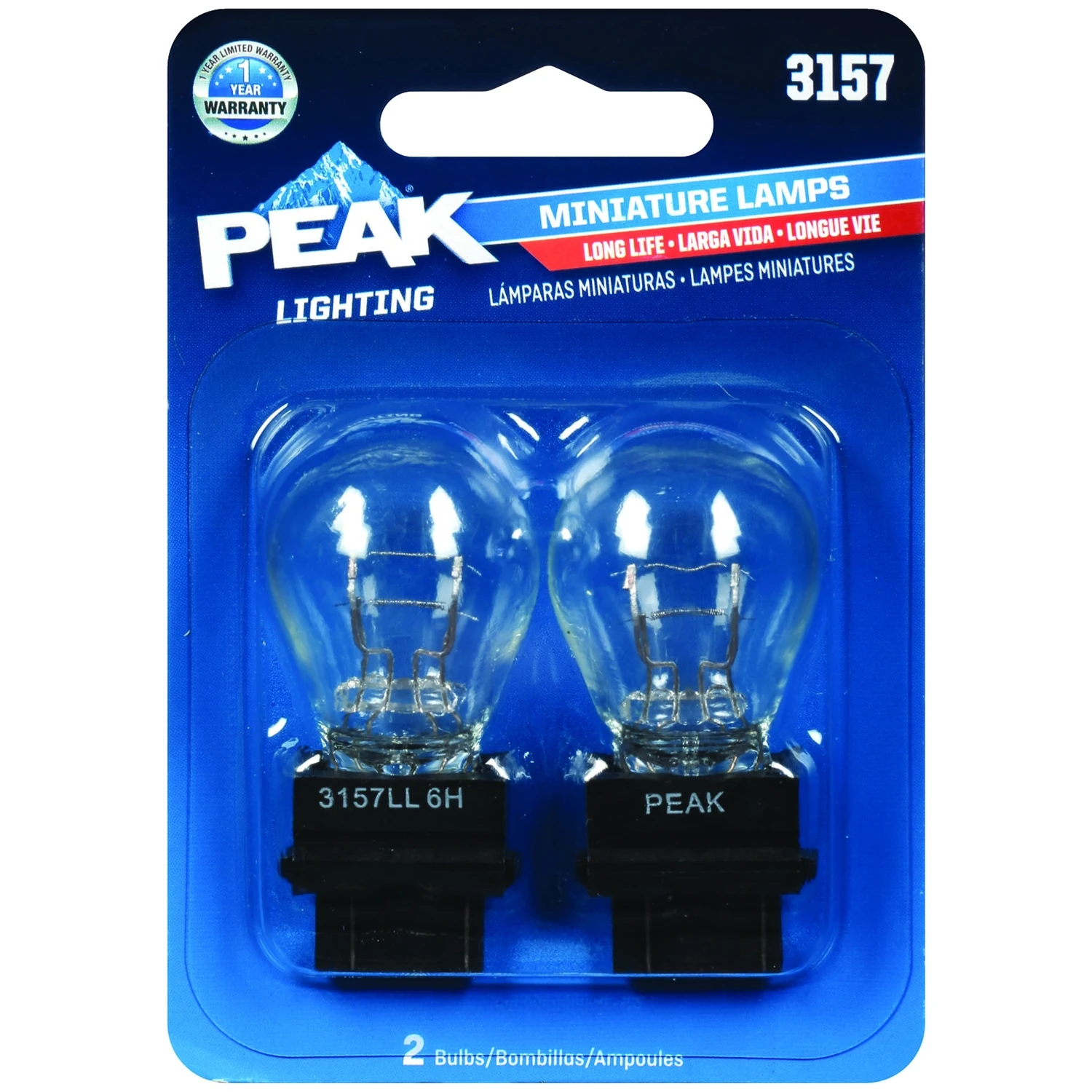 3157 12.8/14v Mini Incandescent Automotive Bulb, 2-pack, Long Life, 27w