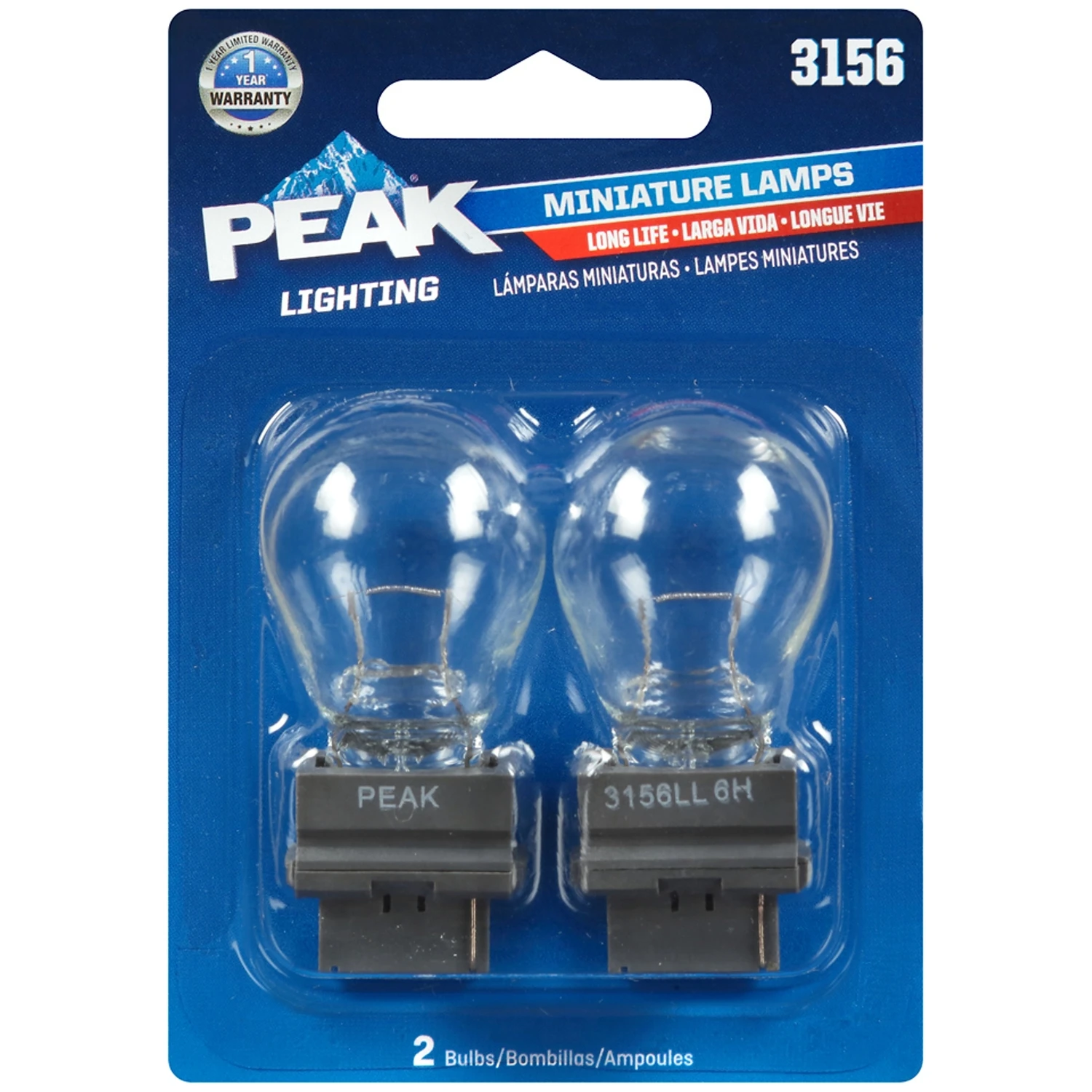 3156 12.8v Mini Incandescent Automotive Bulb (2-pack) Model 3156ll-bpp