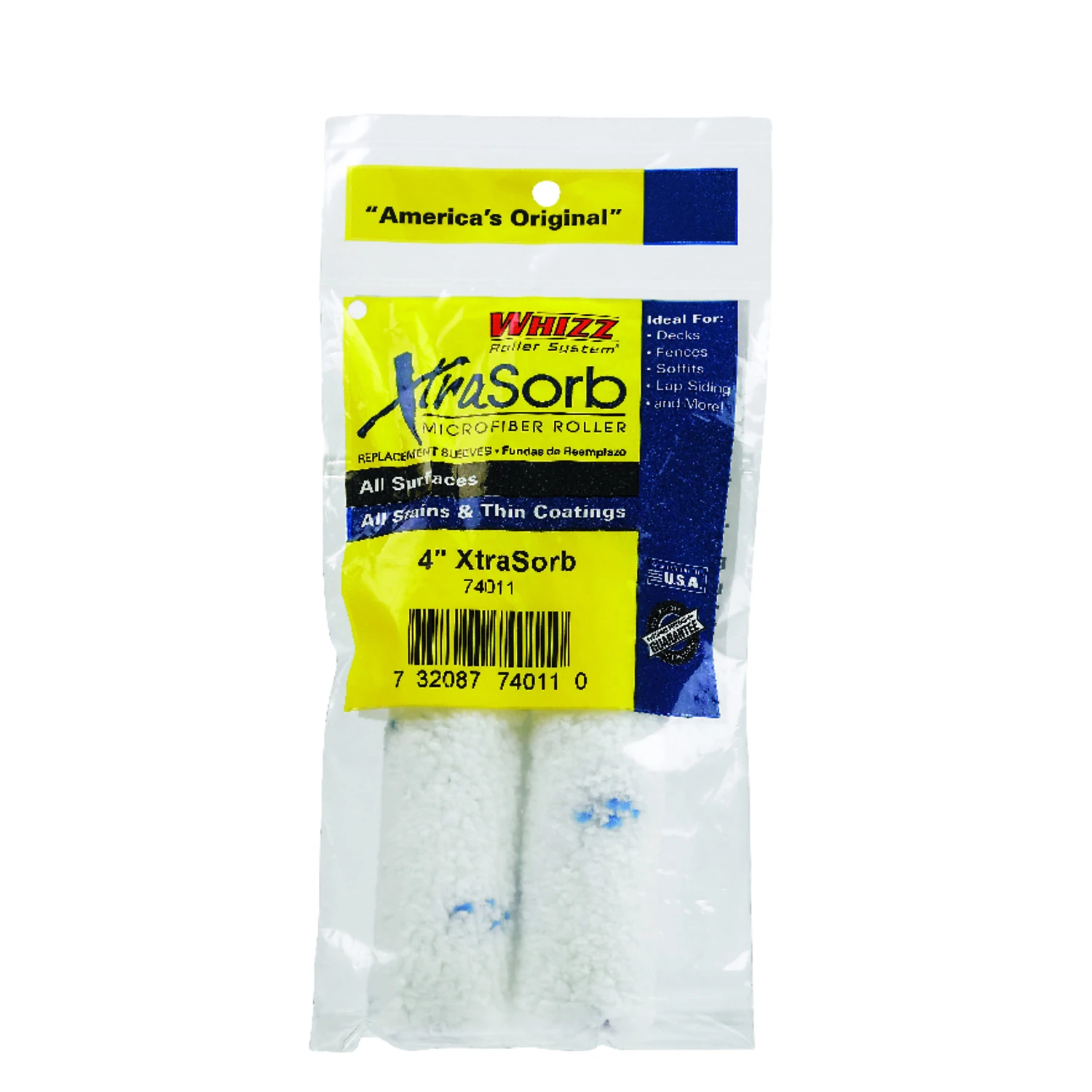 Xtra Sorb 4 In. X 3/8 In. Microfiber Mini Roller Cover 2 Pk - Lint Free