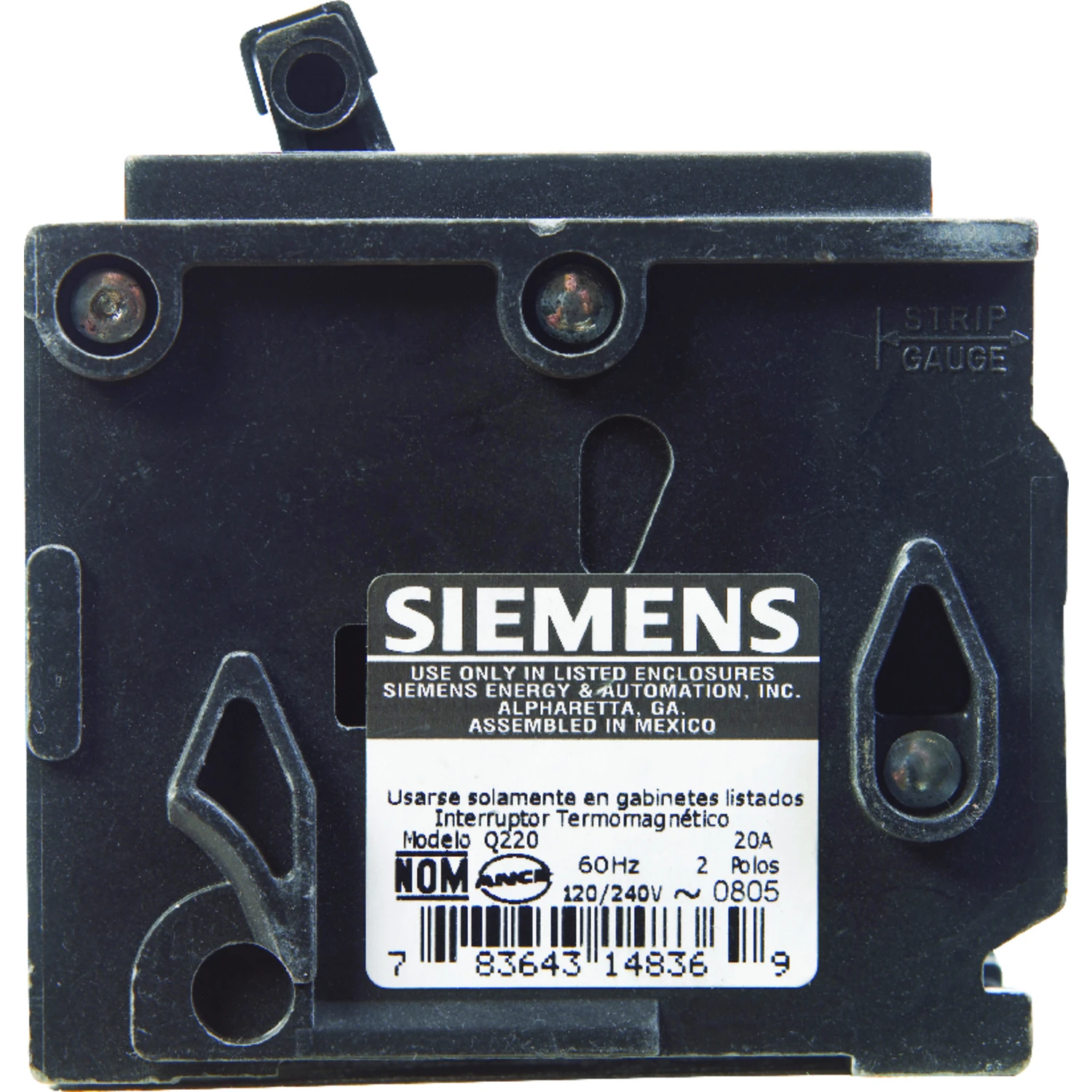 Double-Pole Circuit Breaker, 20A