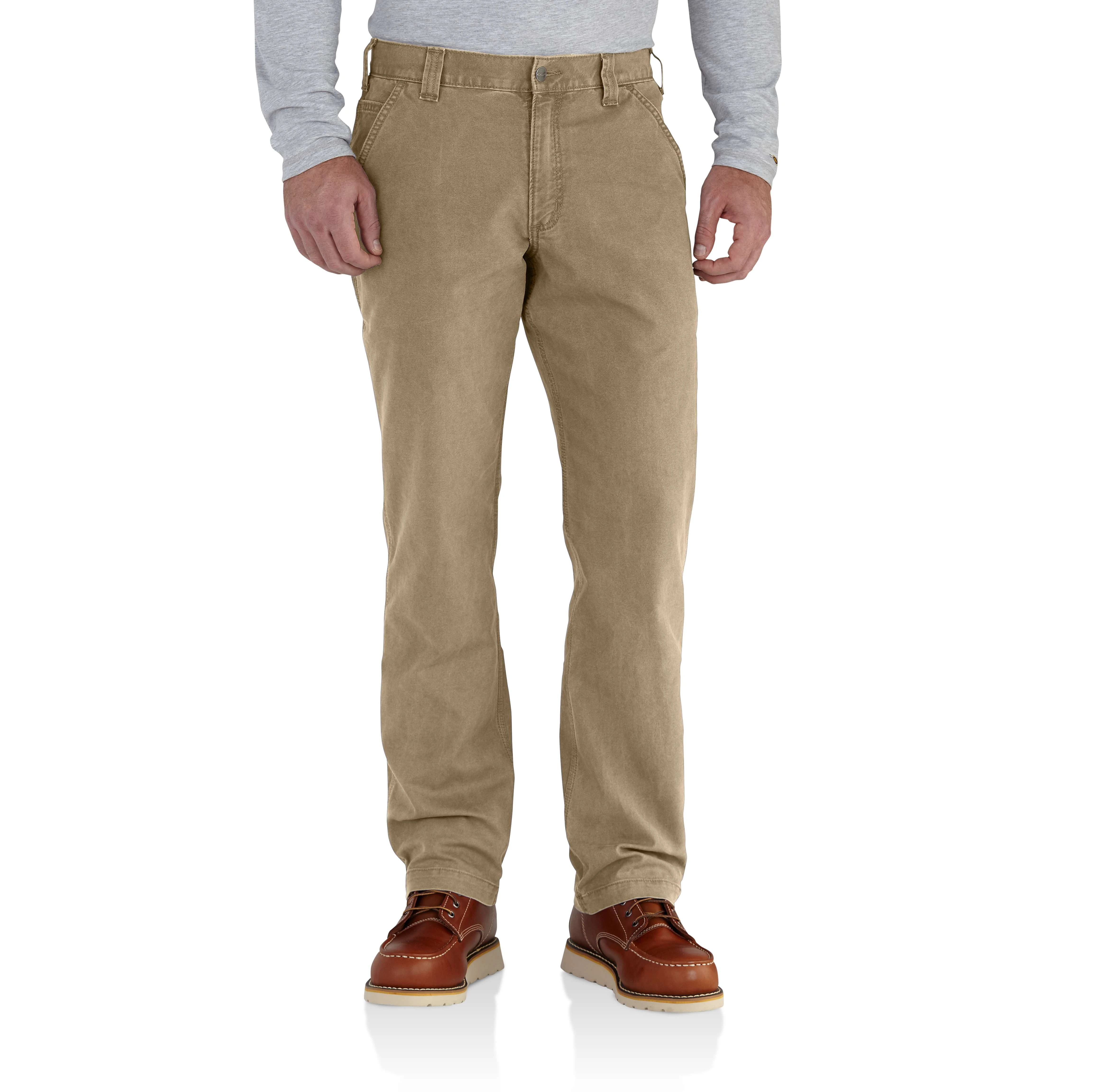 Rugged Flex Relaxed Fit Canvas Work Pant W42 Dark Khaki