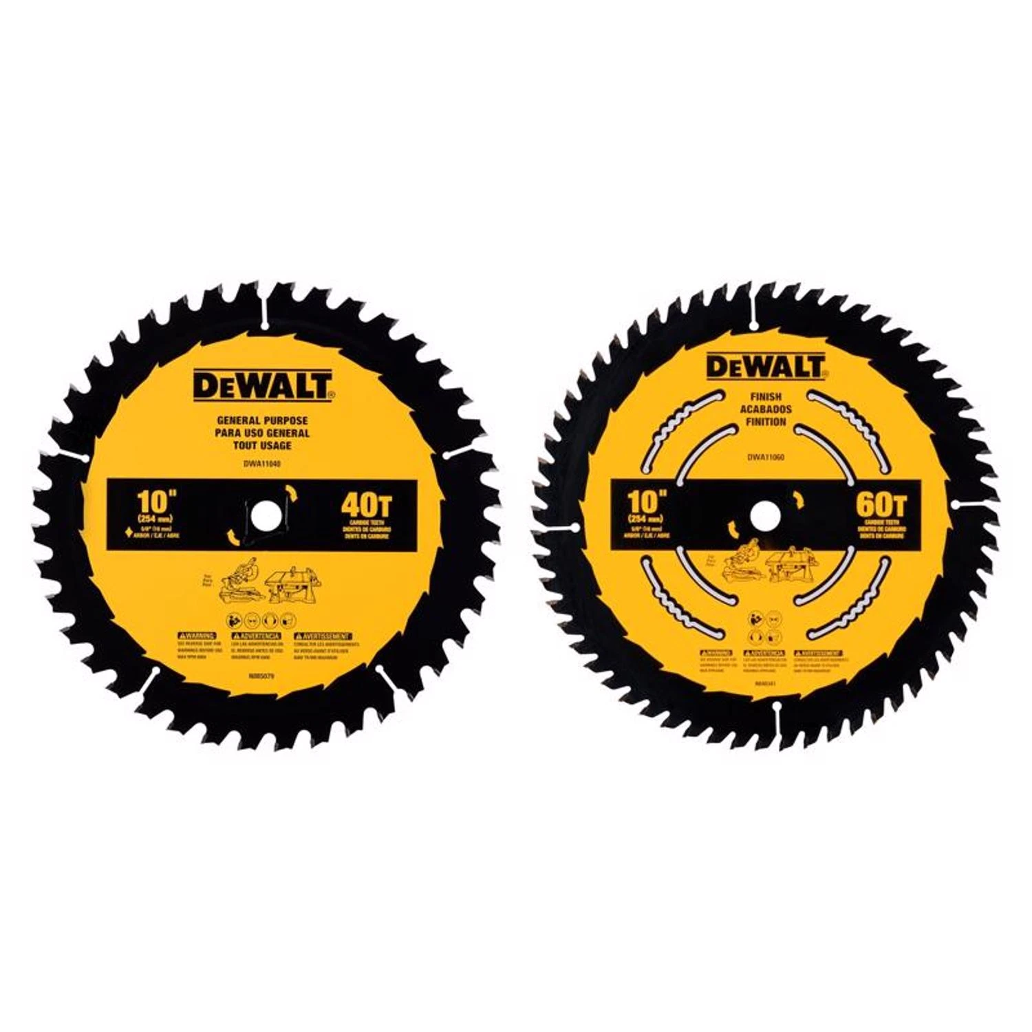 Circular Saw Blades, 40 & 60-Tooth x 10 In., 2-Pk.