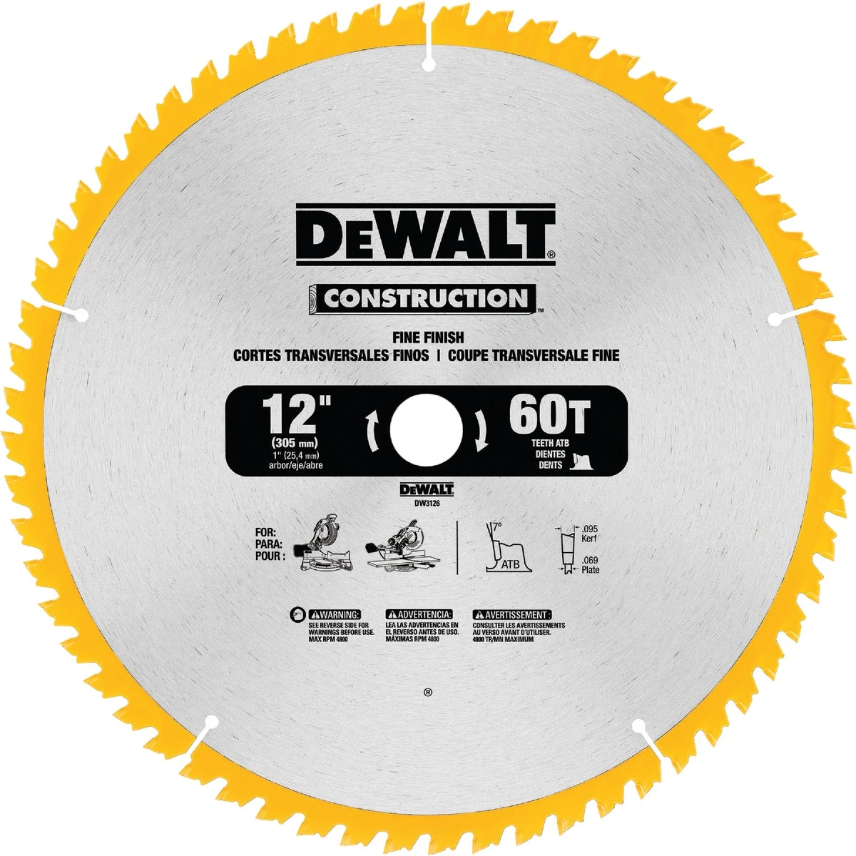 Circular Saw Blade, Carbide-Tipped, 60-Tooth x 12 In.