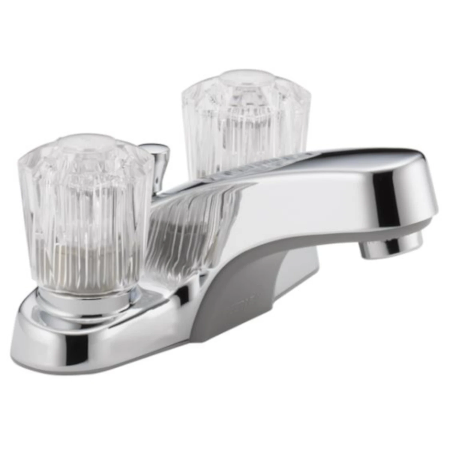 Bathroom Faucet, Chrome With 2 Acrylic Handles